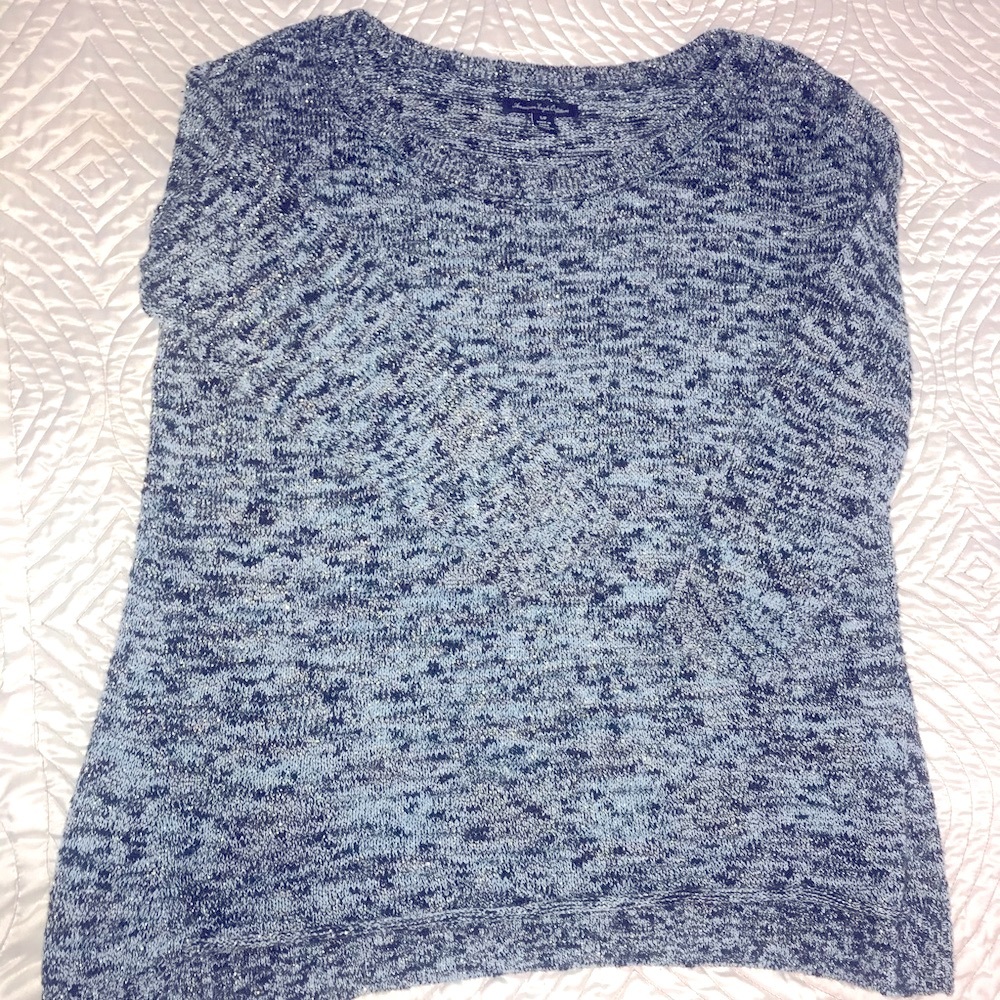 American Eagle gold & blue woven lightweight sweater